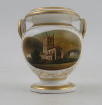 An early 19th century probably Chamberlain or Grainger and Co vase, decorated with a view of Malvern