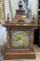 An oak case mantle clock, Smith Enfield, total height 19ins