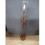 A retro teak and laquered metal lamp standard, height 54ins