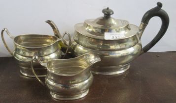 A hallmarked silver teaset, total weight 23oz