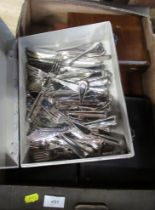 A box of silver plate including Christofle
