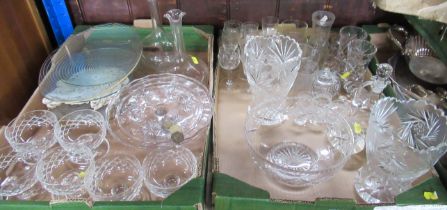 Two boxes of assorted glassware