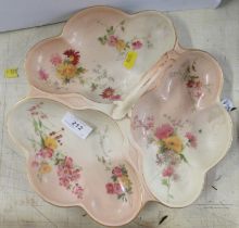 A Royal Worcester blush ivory hors d'oeuvres dish, width 11ins