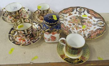 A collection of Royal Crown Derby, to include cabinet cups and saucer, tea cannister, plate