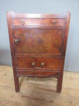 A 19th century tray top commode, width 20ins , depth 18ins, height 32ins