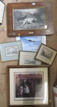 A collection of prints including hunting prints