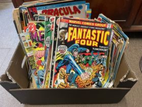 A collection of comics from the 1970's including , Spiderman, The Fantastic Four, Ghostly Tales,
