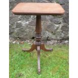 A 19th century mahogany rectangular top occasional table, on turned column, with carved outswept