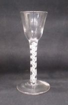 A Georgian air twist glass, indistinctly signed to the base, height 5.5ins