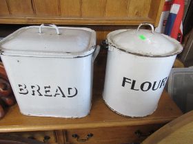 A bread bin and flour bin