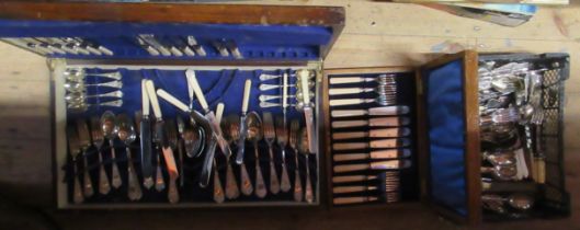 A canteen together with a box of flatware