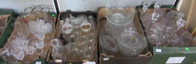 Four boxes of glassware