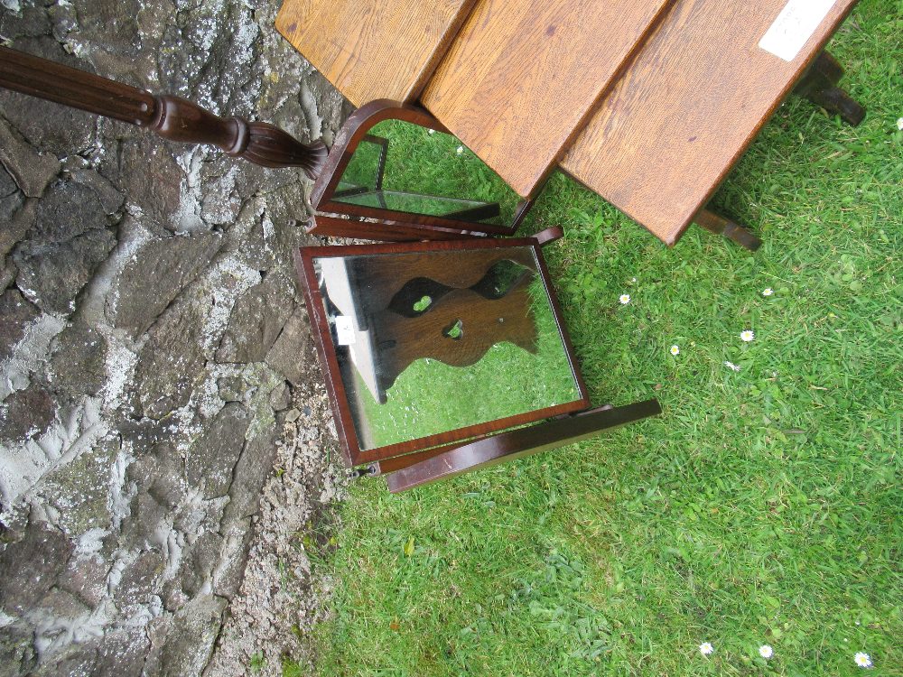 A nest of tables, standard lamp and swing framed toilet mirror - Image 3 of 4