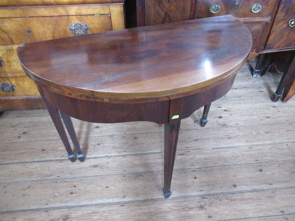 A 19th century mahogany fold over table, width 37ins - Image 2 of 3