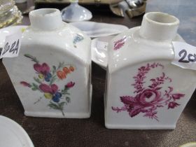 Two Antique porcelain tea cannisters