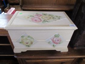 A painted box, width 19ins