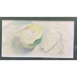 Adrian Heath, mixed media on paper, a cut apple, 4.5ins x 8.75ins (D)