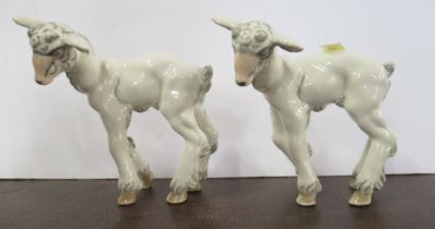 Two Wedgwood & Co Ltd models, of lambs, height 4ins