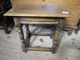 An Antique style joint stool, width 15ins