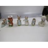 A collection of Beswick Beatrix Potter figures to include, Mrs Floppy Bunny, Squirrel Nutkin, Miss