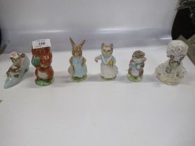 A collection of Beswick Beatrix Potter figures to include, Mrs Floppy Bunny, Squirrel Nutkin, Miss