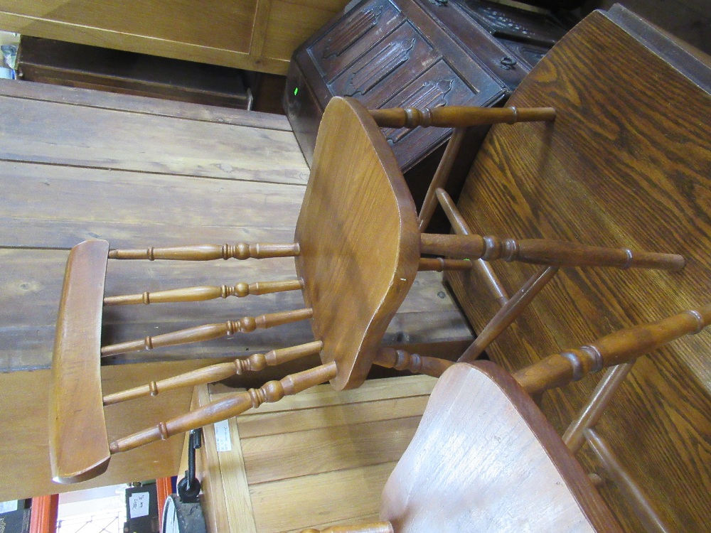 A set of shelves, bureau, oak dining table and two chairs - Image 4 of 4