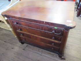 A mahogany chest of drawers, width 36ins, height 31ins, depth 19ins