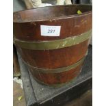 A 19th century  bucket with brass banding width 12ins