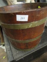 A 19th century  bucket with brass banding width 12ins