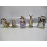 A collection of Royal Albert  Beatrix Potter figures to include, Mrs Rabbit and Bunnies, Benjamin