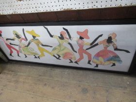 A large tapestry of dancers  19ins x 52ins