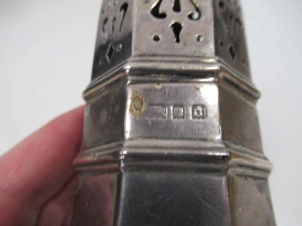 A hallmarked silver sugar sifter, weight 7oz, height 8ins - Image 4 of 5