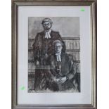 A pastel drawing, The Britannia Park Case 1990-1992, indistinctly signed, 25ins x 17ins, together
