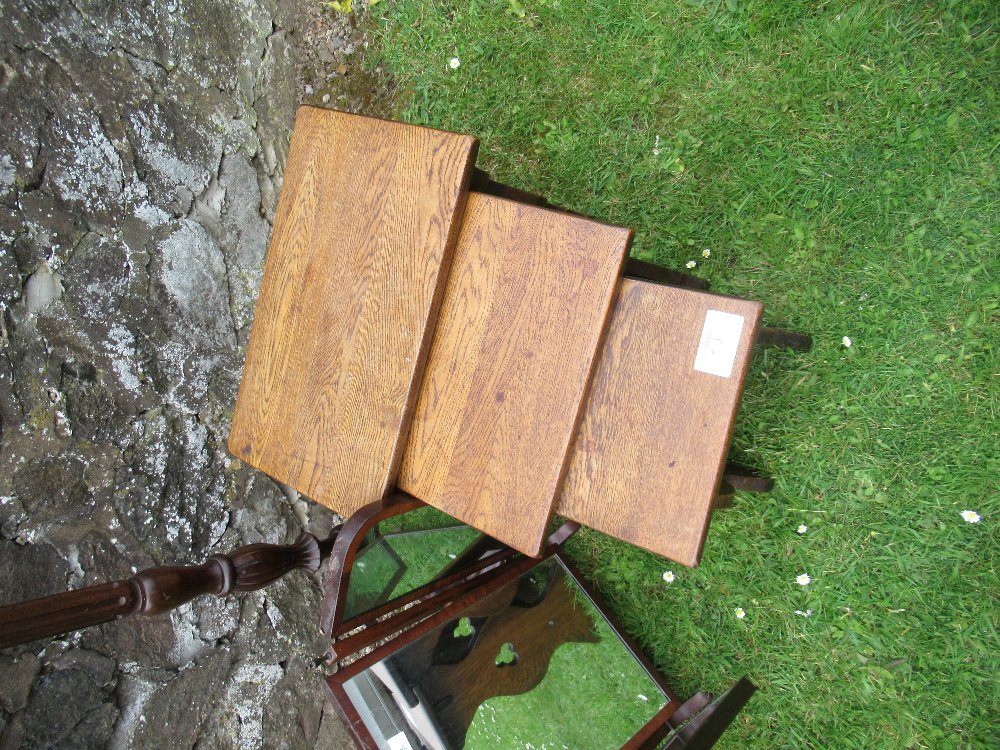 A nest of tables, standard lamp and swing framed toilet mirror - Image 2 of 4