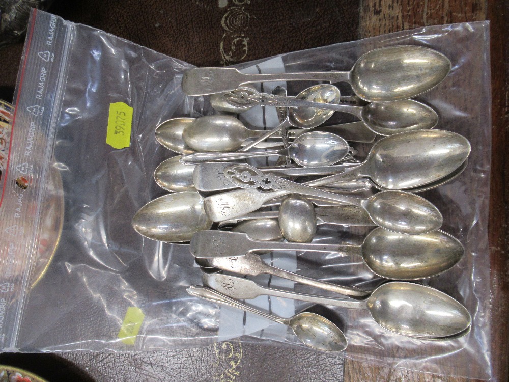A collection of hallmarked silver spoons