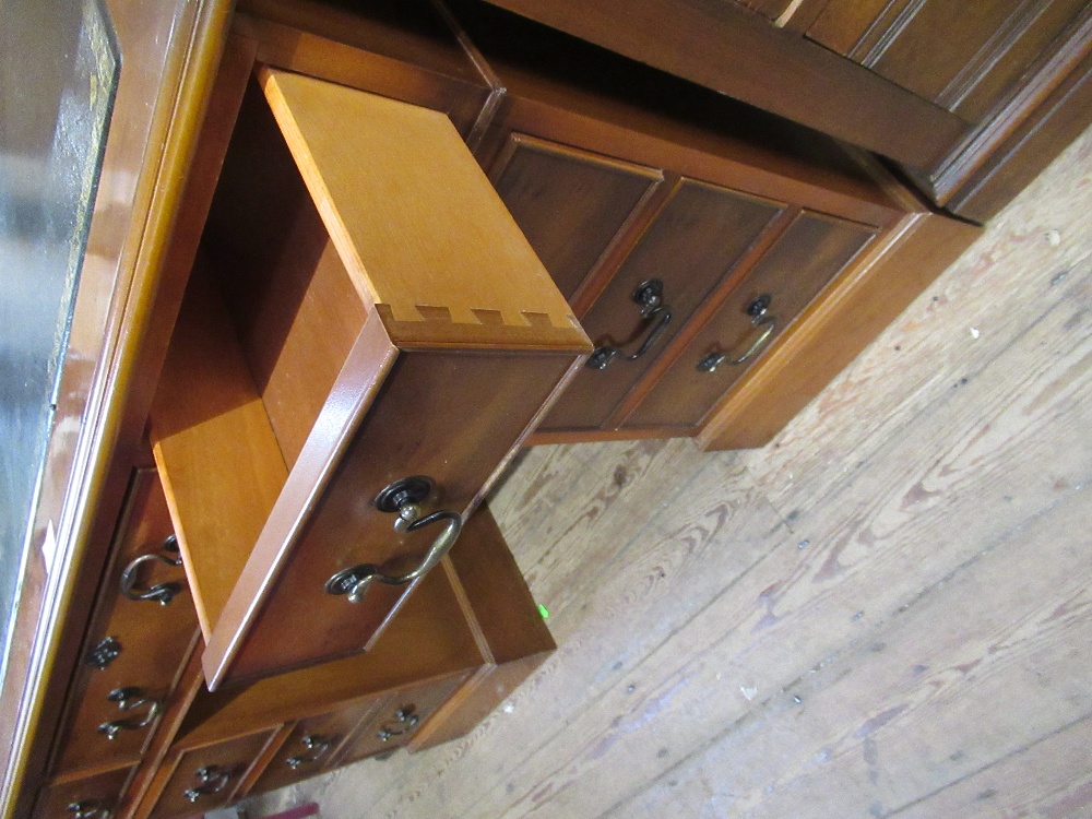 A reproduction twin pedestal desk, width 48ins, depth 24ins, height 30ins - Image 2 of 3