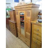 An Edwardian mirror door wardrobe, width 42in, height 80ins