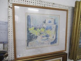 Hugh Barnden Pastel Interior Scene 13ins x 15ins