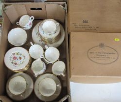 A Royal Worcester Astley pattern part tea set, together with a Royal Worcester cardboard box and a