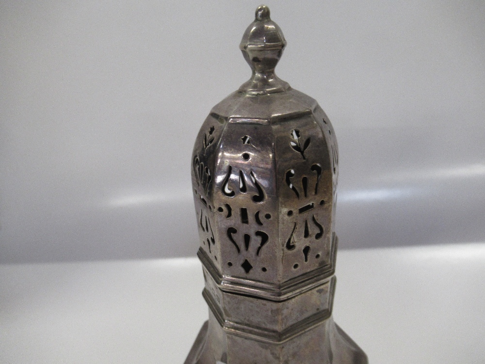 A hallmarked silver sugar sifter, weight 7oz, height 8ins - Image 3 of 5