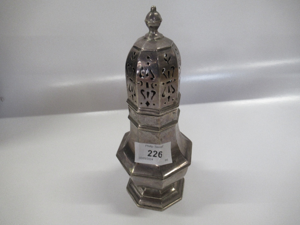 A hallmarked silver sugar sifter, weight 7oz, height 8ins - Image 2 of 5