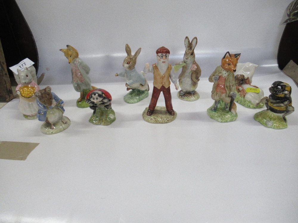 A collection of Royal Albert  Beatrix Potter figures to include, Peter Rabbit, Mr McGregor, Goody