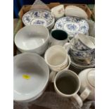 A box of china including Johnson Brothers