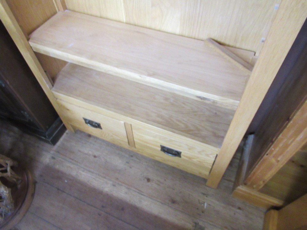 A modern oak set of shelves width 35ins, height 75ins - Image 2 of 2