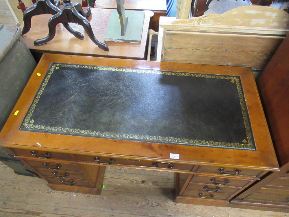 A reproduction twin pedestal desk, width 48ins, depth 24ins, height 30ins - Image 3 of 3