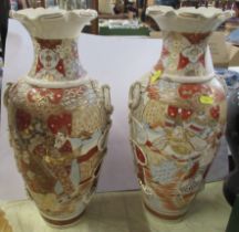 A pair of Satsuma vases, af, height 19ins