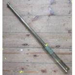 An antique three drawer lacquered brass telescope, length open 32.5ins