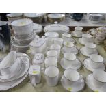 A collection of Royal Doulton Platinum Concorde pattern dinner and tea ware