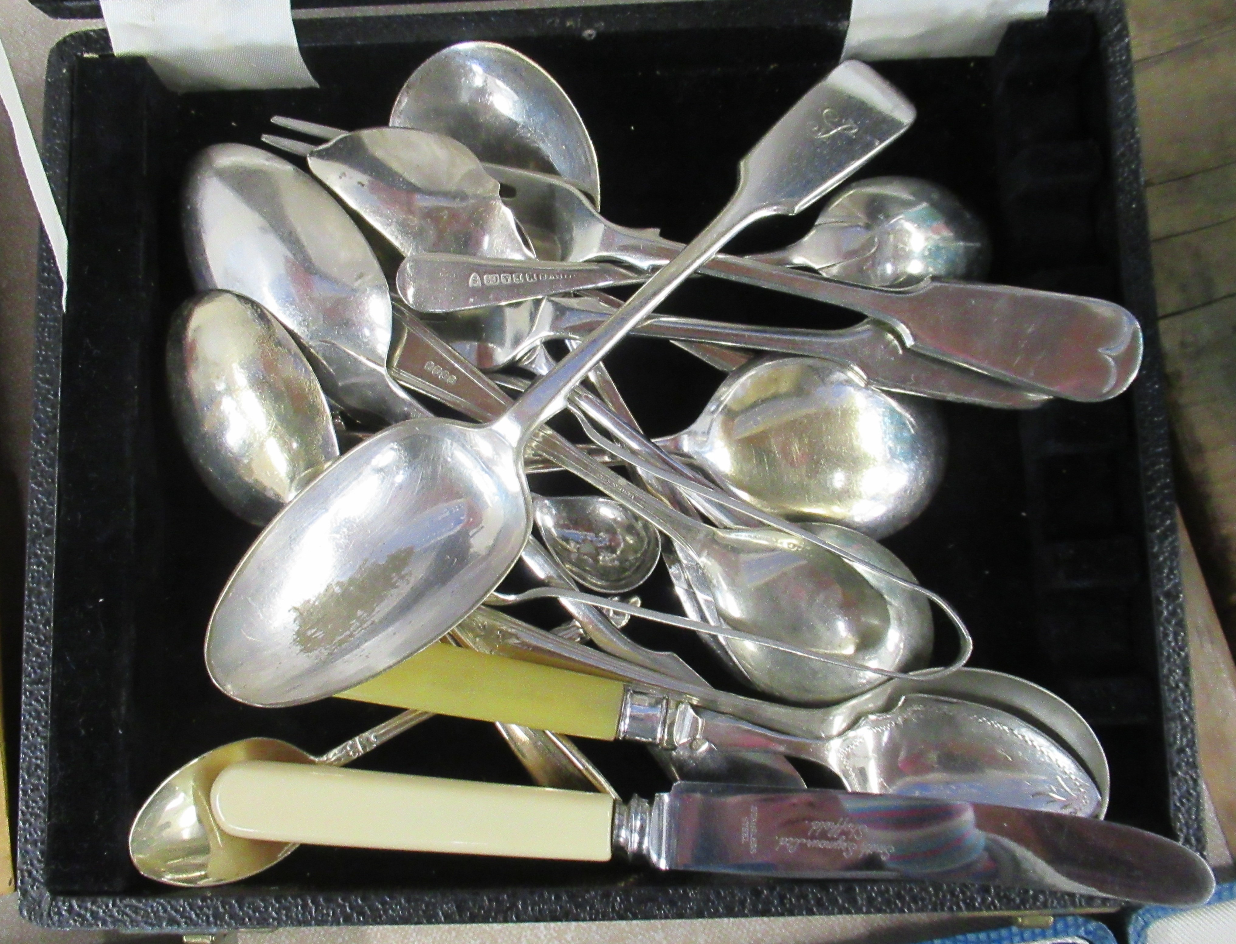 A cased silver fork and spoon, together with other cutlery, some boxed - Image 3 of 4