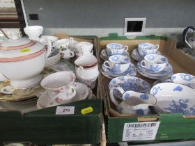 Two boxes of China to include Royal Worcester Blue Dragon pattern